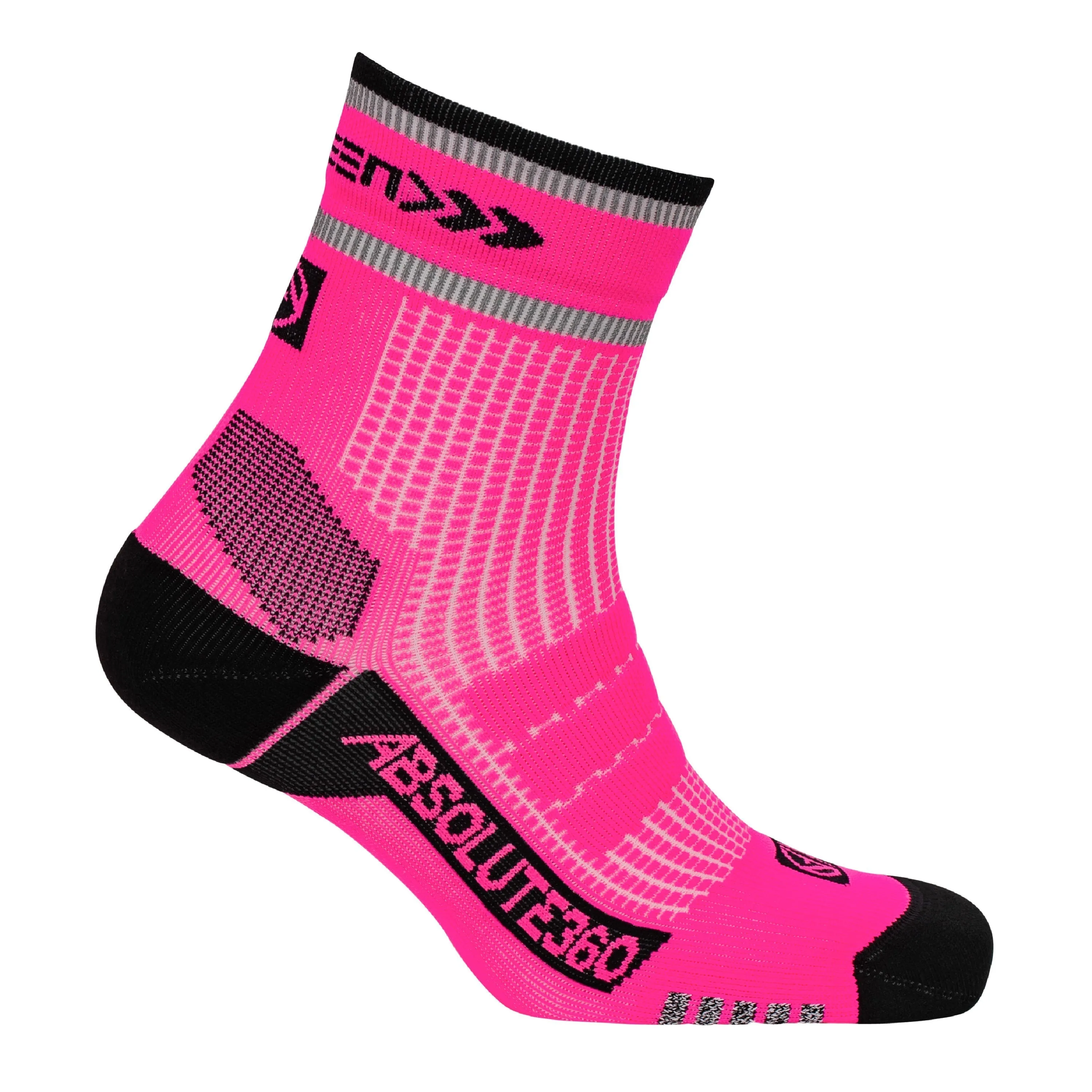 Absolute 360 Be Seen Performance Quarter Running Socks