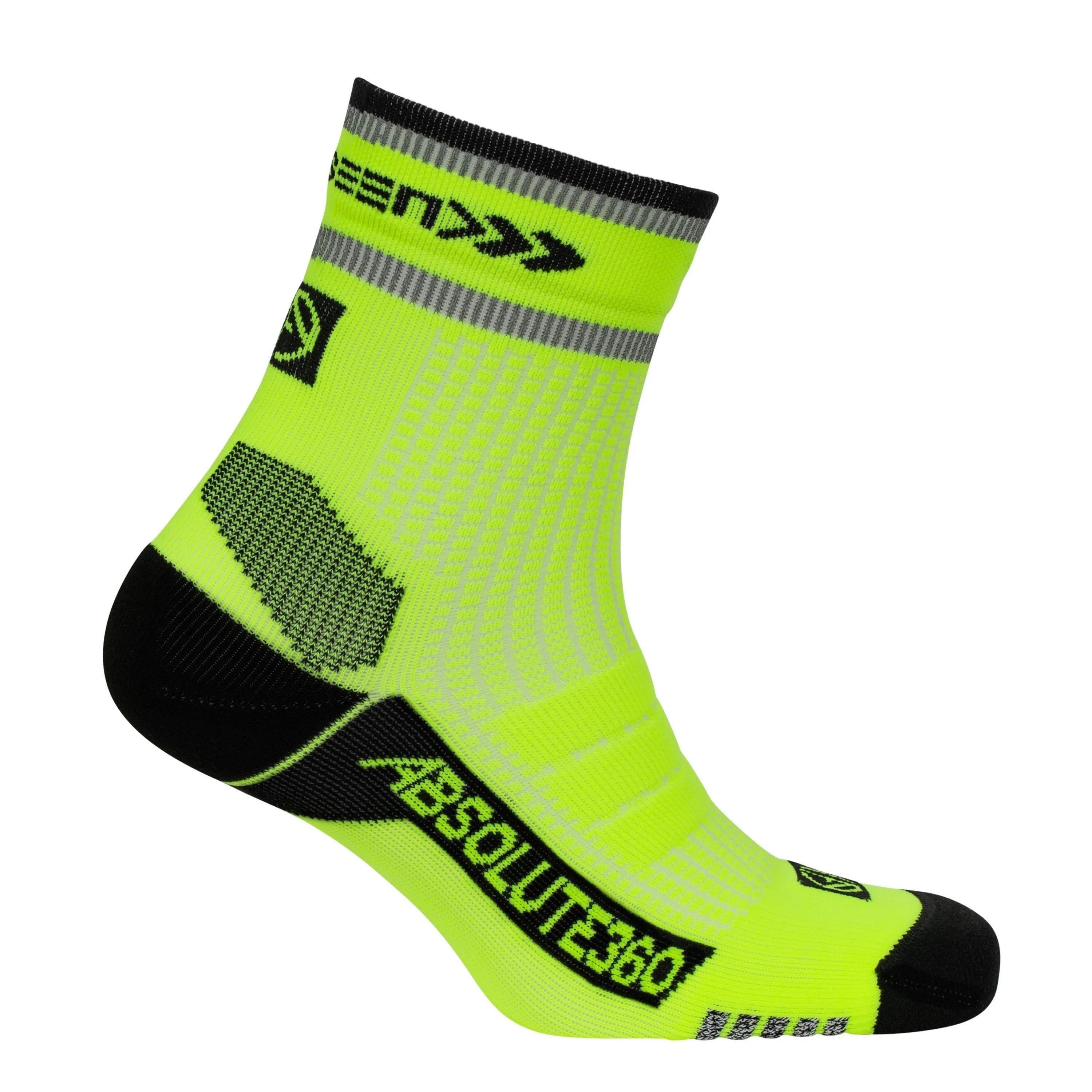 Absolute 360 Be Seen Performance Quarter Running Socks