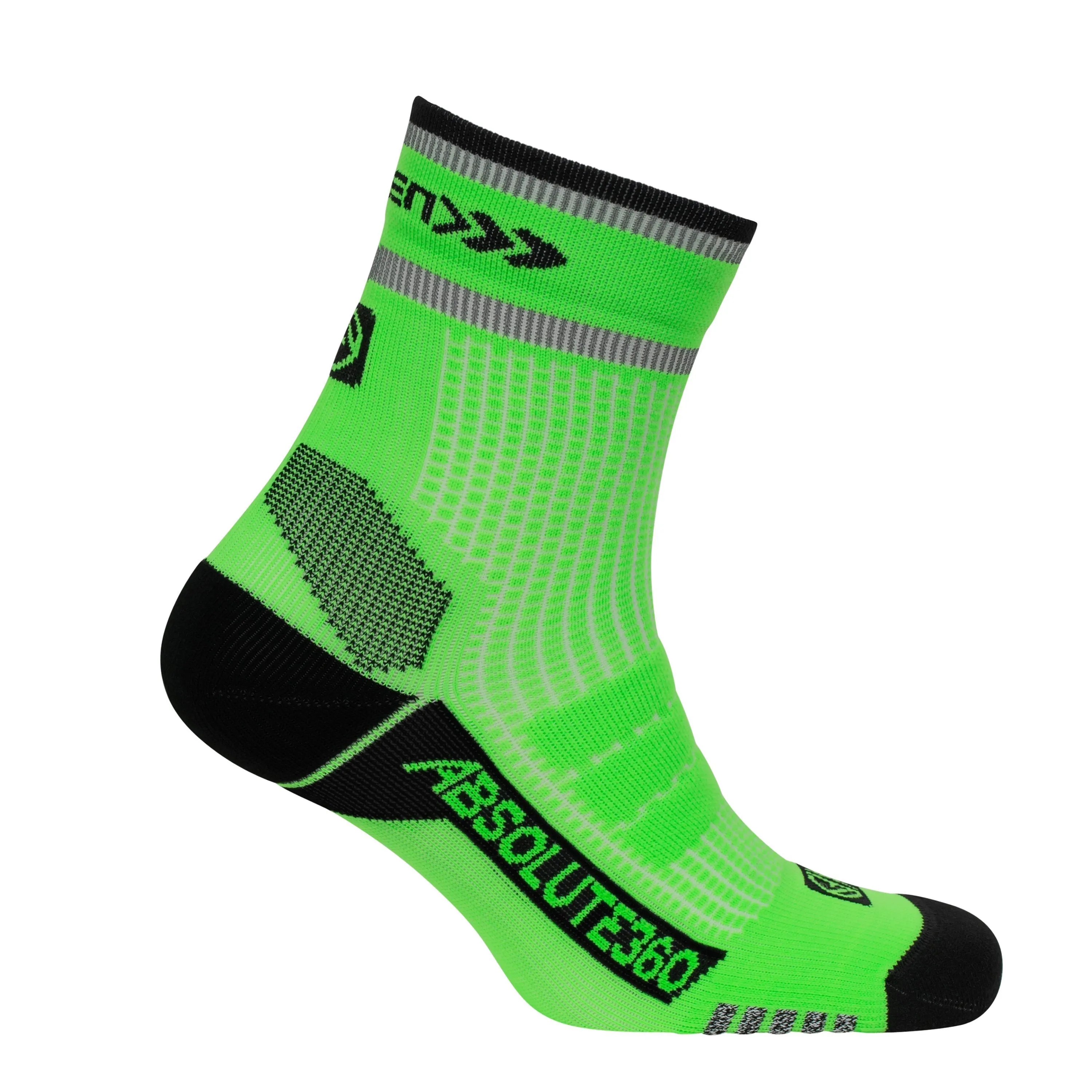 Absolute 360 Be Seen Performance Quarter Running Socks