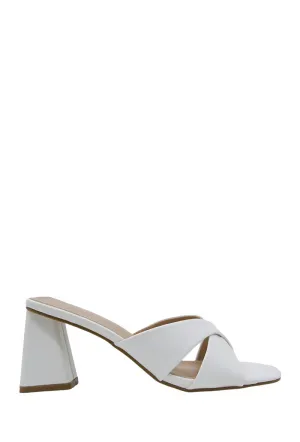 Arizona Block Heeled Mule (White)