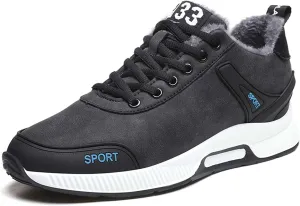 CERYTHRINA Men's Invisible Height Increasing Elevator Shoes 2.36 Inches Taller Lace-up Leather Lightweight Hip Hop Fashion Sneakers