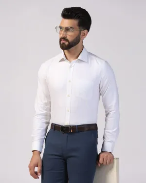 Formal White Textured Shirt - Theta
