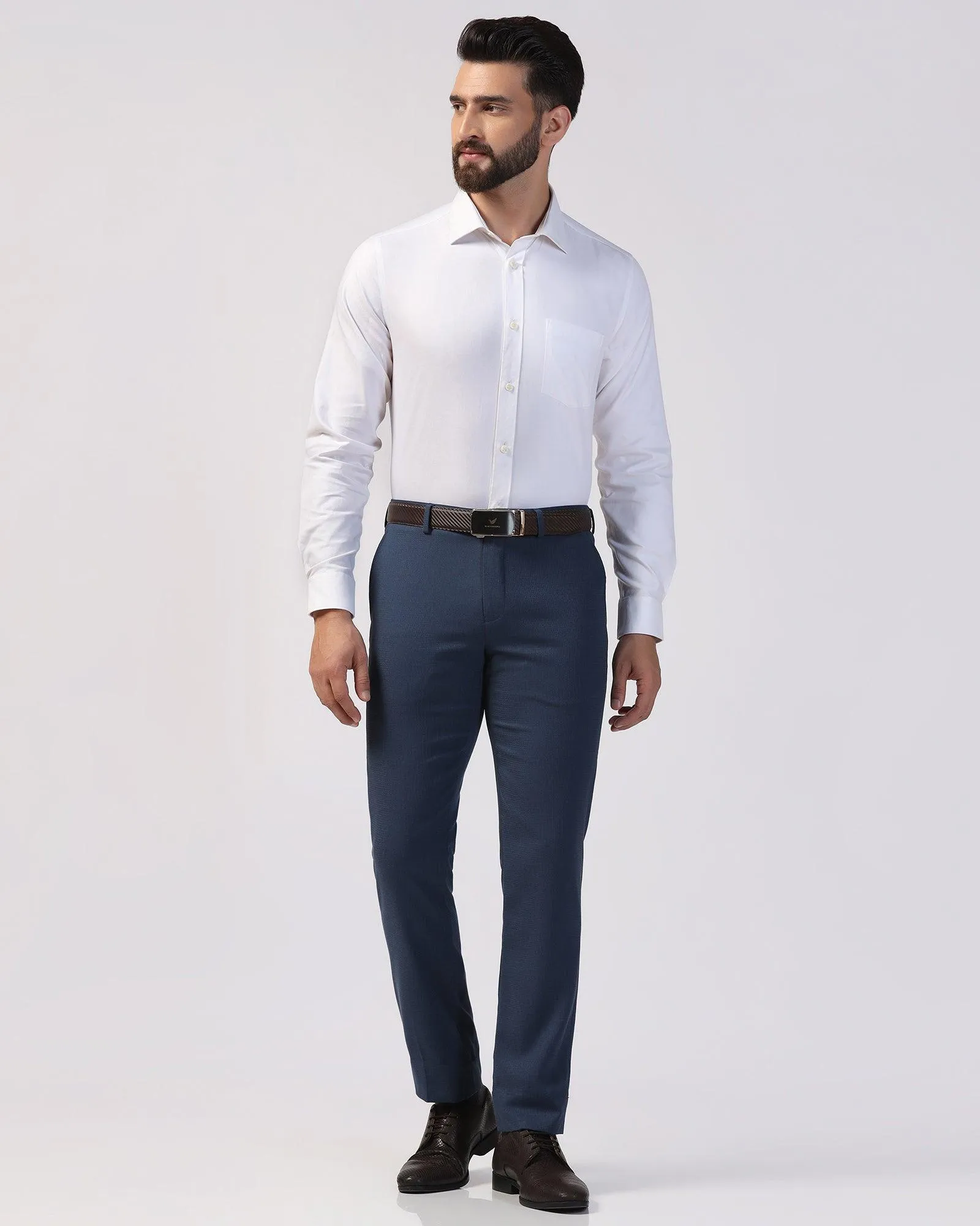Formal White Textured Shirt - Theta