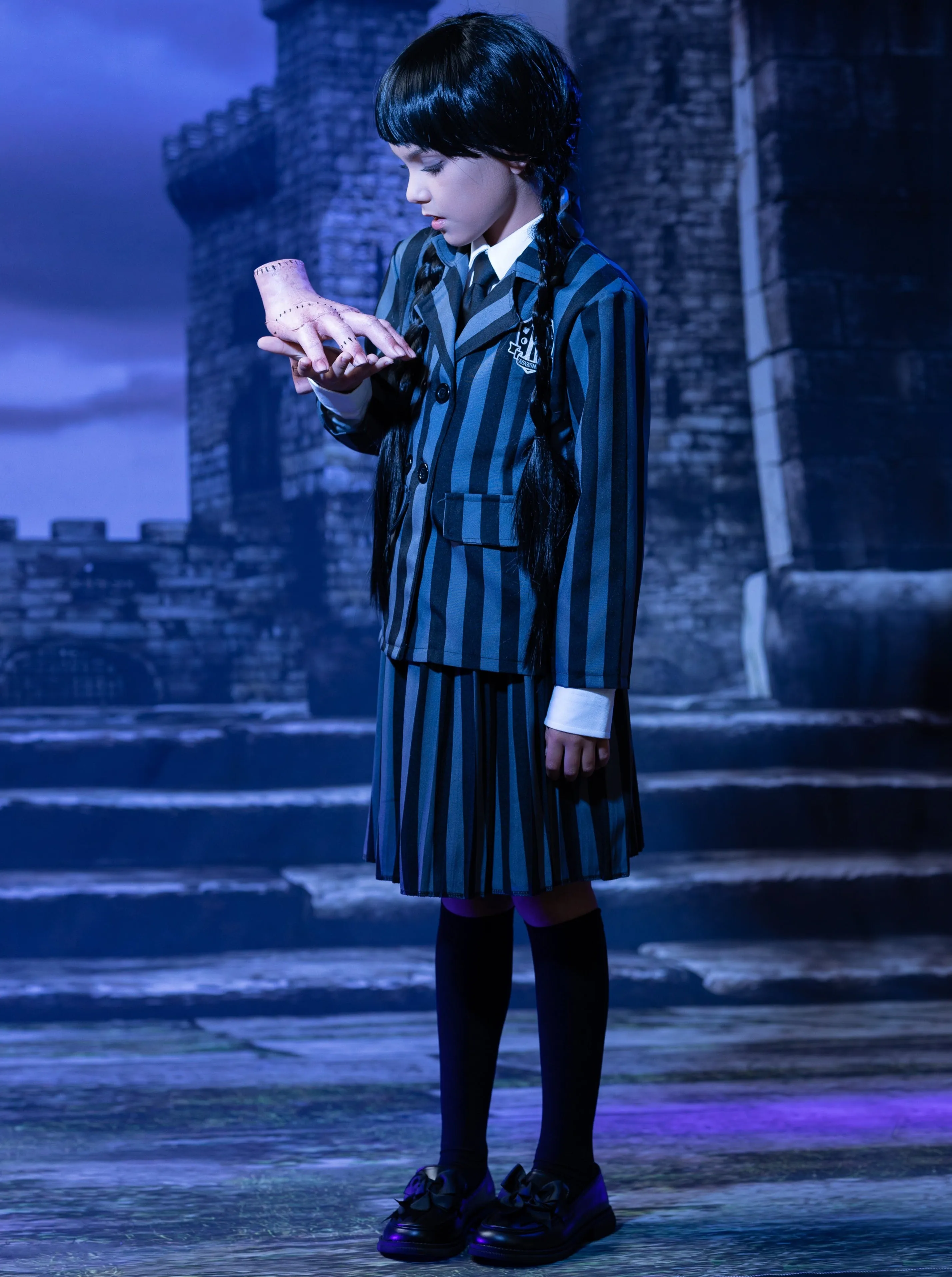 Girls Wednesday Addams Inspired Uniform Costume