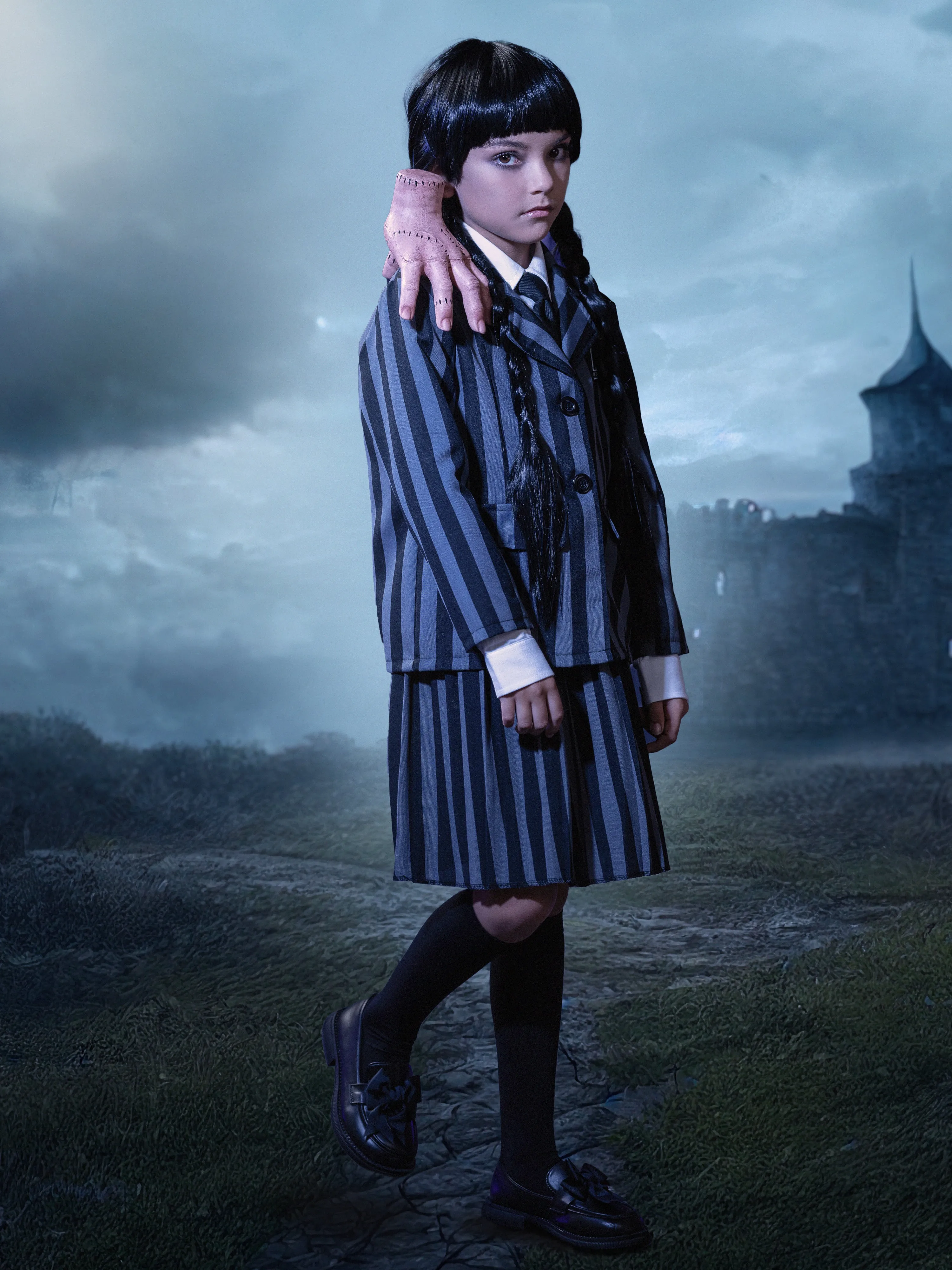 Girls Wednesday Addams Inspired Uniform Costume