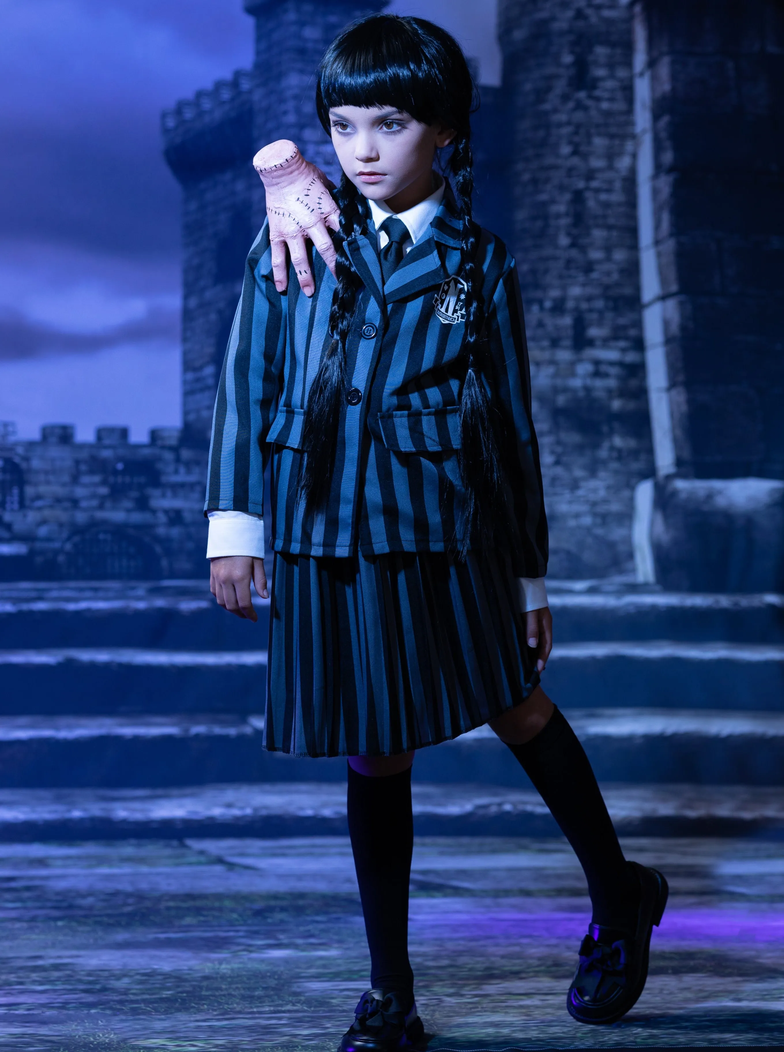 Girls Wednesday Addams Inspired Uniform Costume