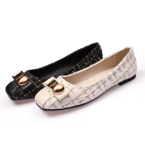 Hnzxzm Spring Summer Fashion Brand Office Ladies Shoes Women Flats Flat Casual Woman Boat Shoes Plaid Plus Size 42 A2801