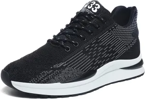 Men's Elevator Shoes Invisible Height Increase Sporty Sneakers Casual Lace Up Shoes Make You Taller Hight - 6cm / 2.36 Inches - Hidden Heel