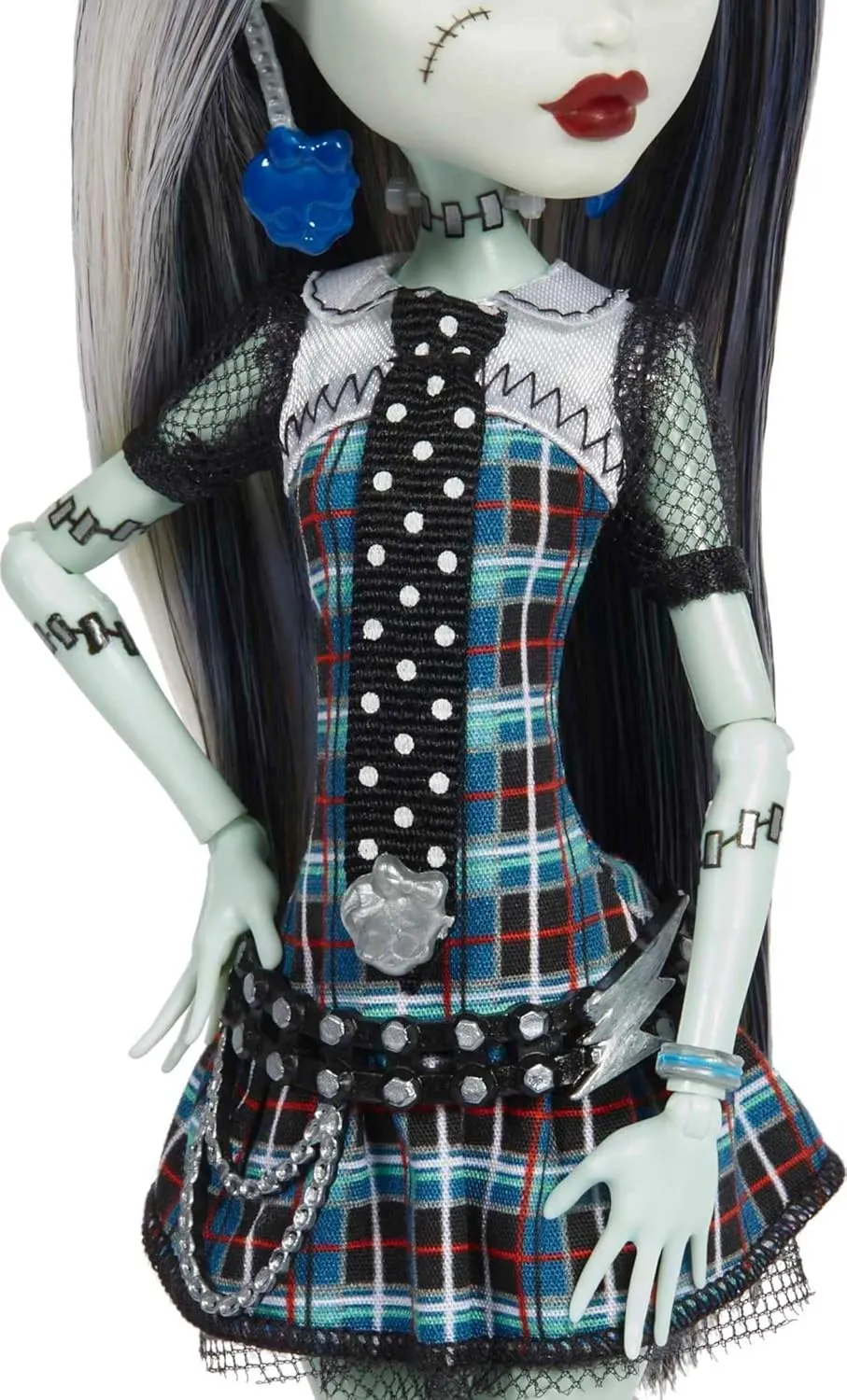 Monster High 10.5 inch Frankie Stein Reproduction Doll Wearing Original Fashion & Shoes, with Pet, Doll Stand & Accessories Gift for Ages 6 