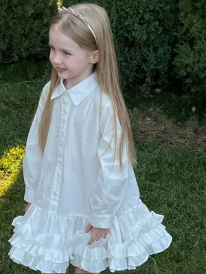 Ranch Welcome Long Sleeve Ruffled Hem Dress